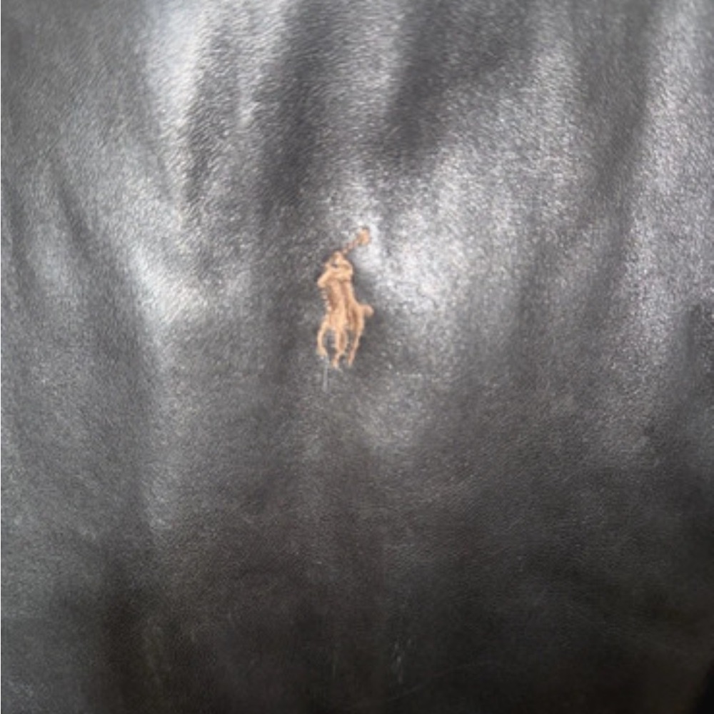 Ralph Lauren Black Leather Bomber Jacket - Picture 3 of 5